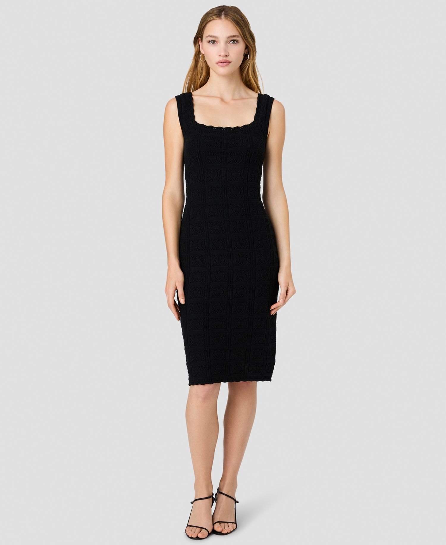 Women's Nellis Square Crochet Knit Midi Dress