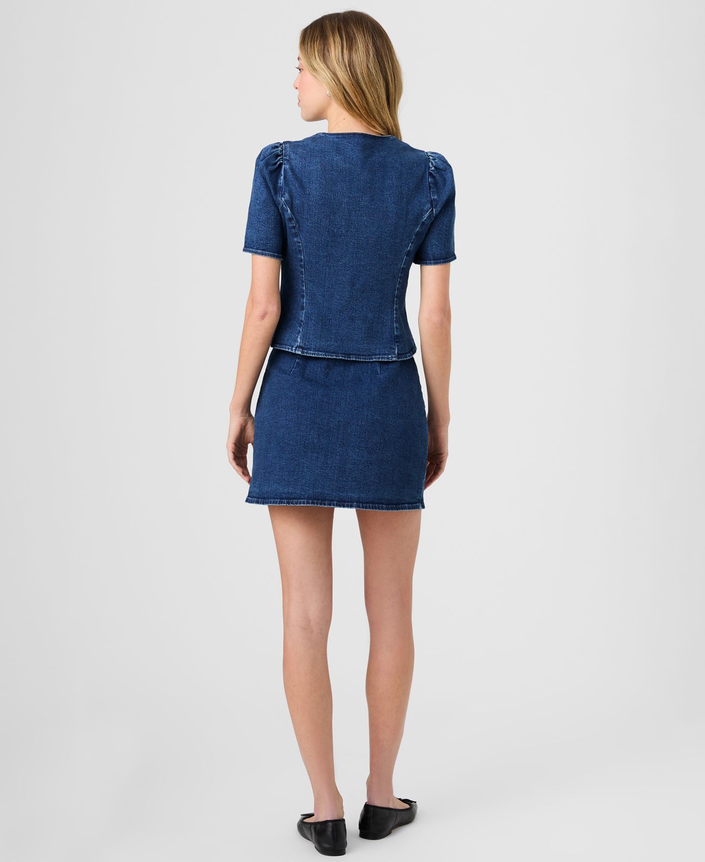 Женский топ French Connection Delancey Denim Button-Front, цвет: Тёмная варка индиго — фото 4