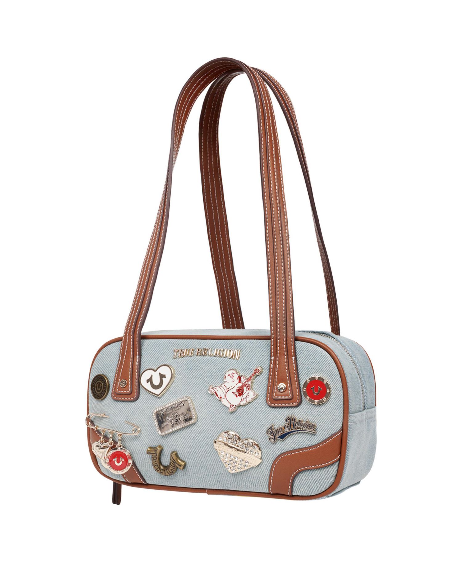 Arbor Multi Pin Logo Denim Satchel