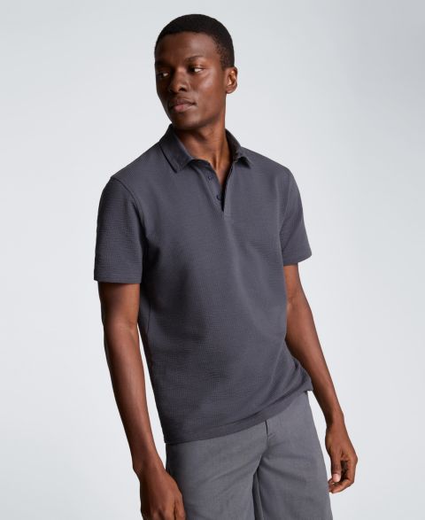 Мужское поло Kenneth Cole Seersucker Classic-Fit Polo Shirt, цвет: Угольный