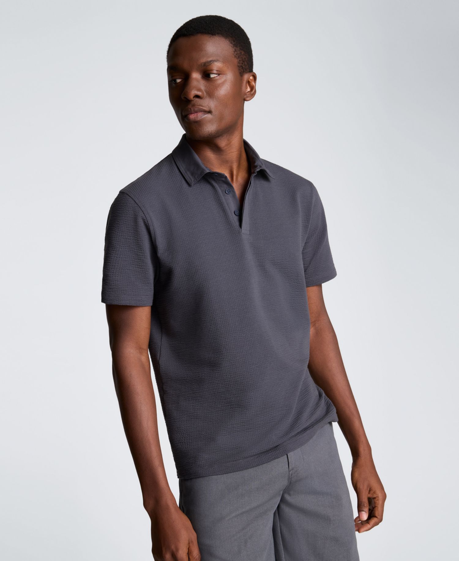 Men's Seersucker Classic-Fit Polo Shirt