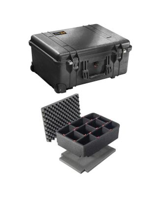 1560SC Protector Watertight Wheeled Studio Case with Dividers, Bundle with Divider Kit