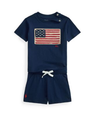 Baby Boys' Flag Jersey T-Shirt and Shorts, 2-Piece Set