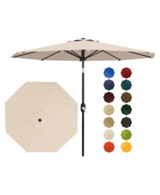 9ft Outdoor Patio Umbrella, Waterproof and UV Protected, 8 Durable Ribs, Crank and Push Button Tilt, Easy Setup, for Garden, Deck and Pool