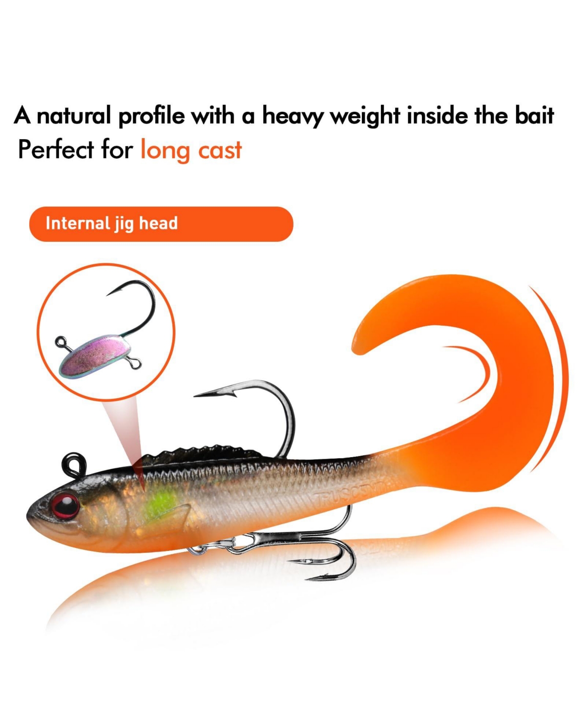 Gnuadz Easy Catch Pre-rigged Soft Swimbaits Vibrating Action Bass Fishing Lures