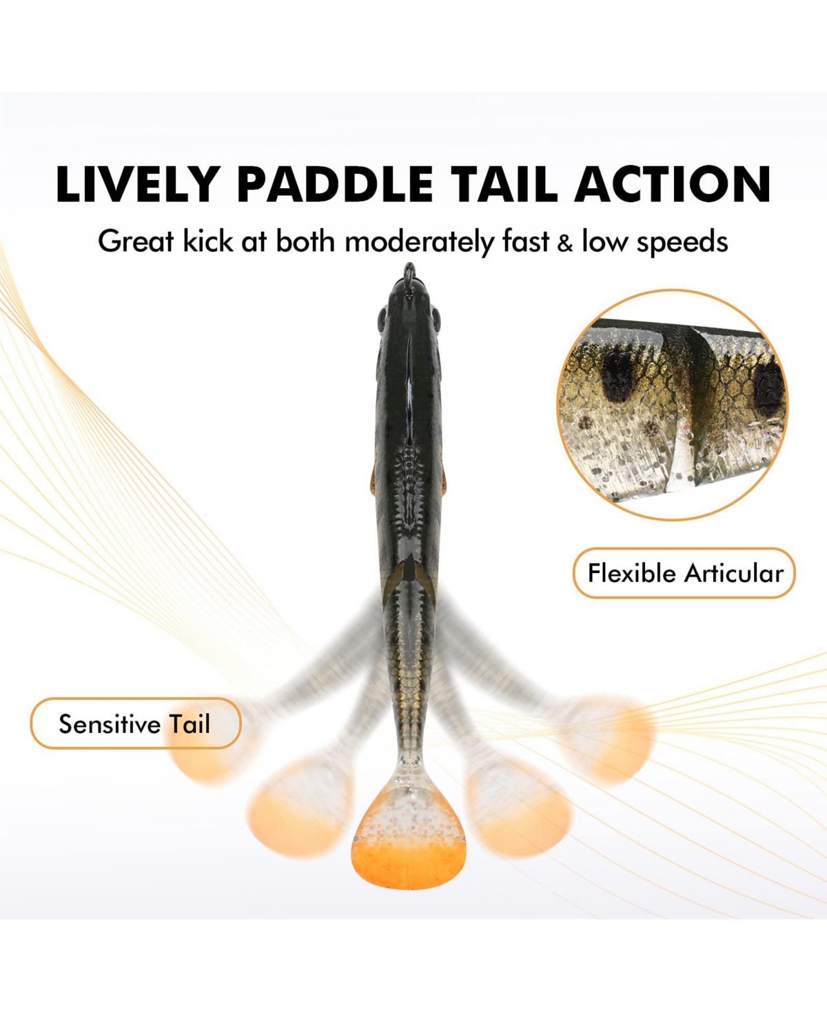 Gnuadz Easy Catch Pre-rigged Soft Swimbaits Vibrating Action Bass Fishing Lures