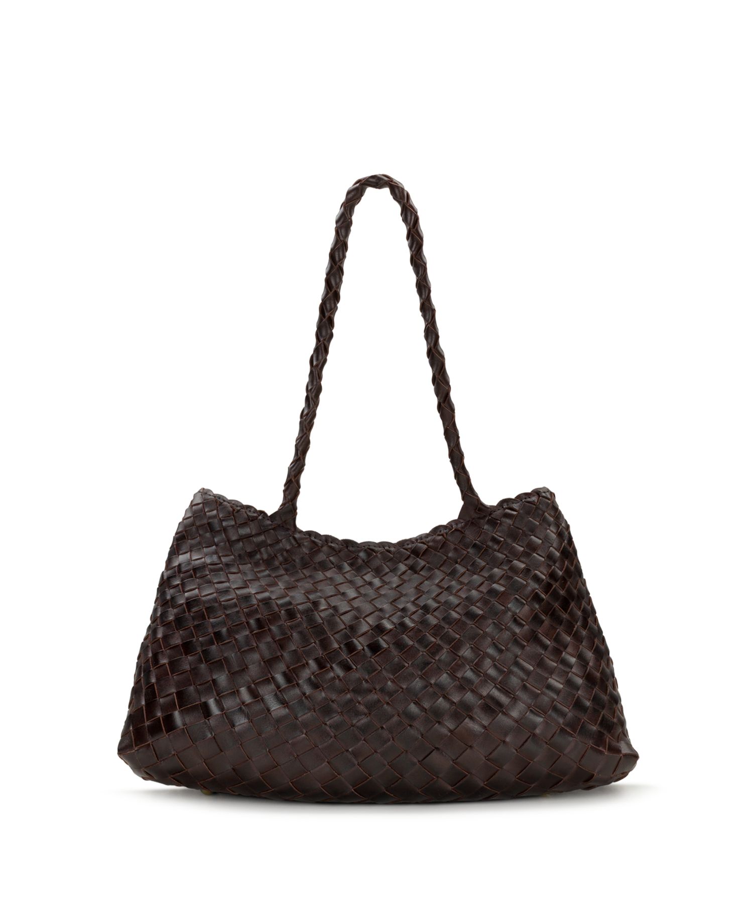 Cheri Large Woven Leather Satchel Handbag