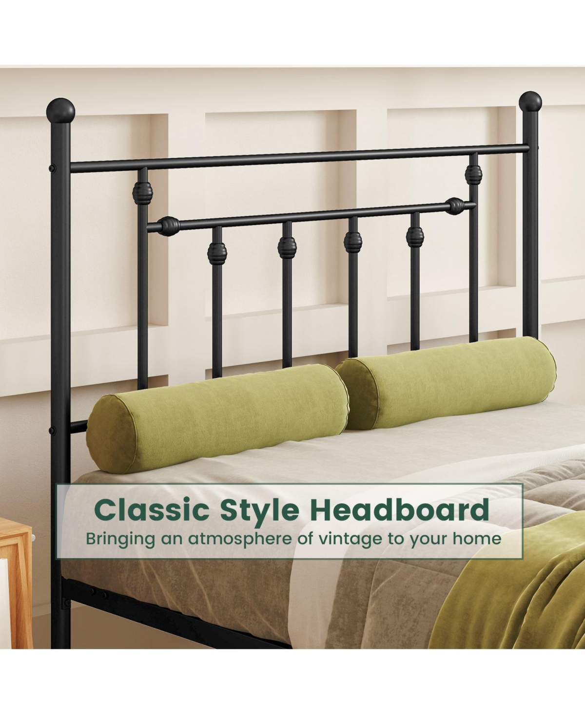 Slickblue Metal Bed Frame with Headboard