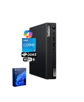 ThinkCentre M70q MFF Desktop Intel Core i3 16GB RAM Intel UHD Graphics 256GB SSD Storage Windows 11 Pro - Black