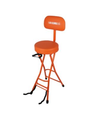 5Core Guitar Stool 3.15" Padded Chair w Backrest Foldable Music Seat Built in Foot Rest Guitar Stand