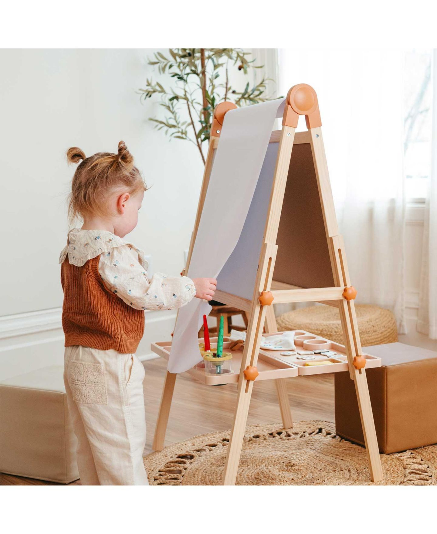 Детская игрушка Tiny Land Magnitales Double-Sided Magnetic Easel, Ages 3+ — фото 9