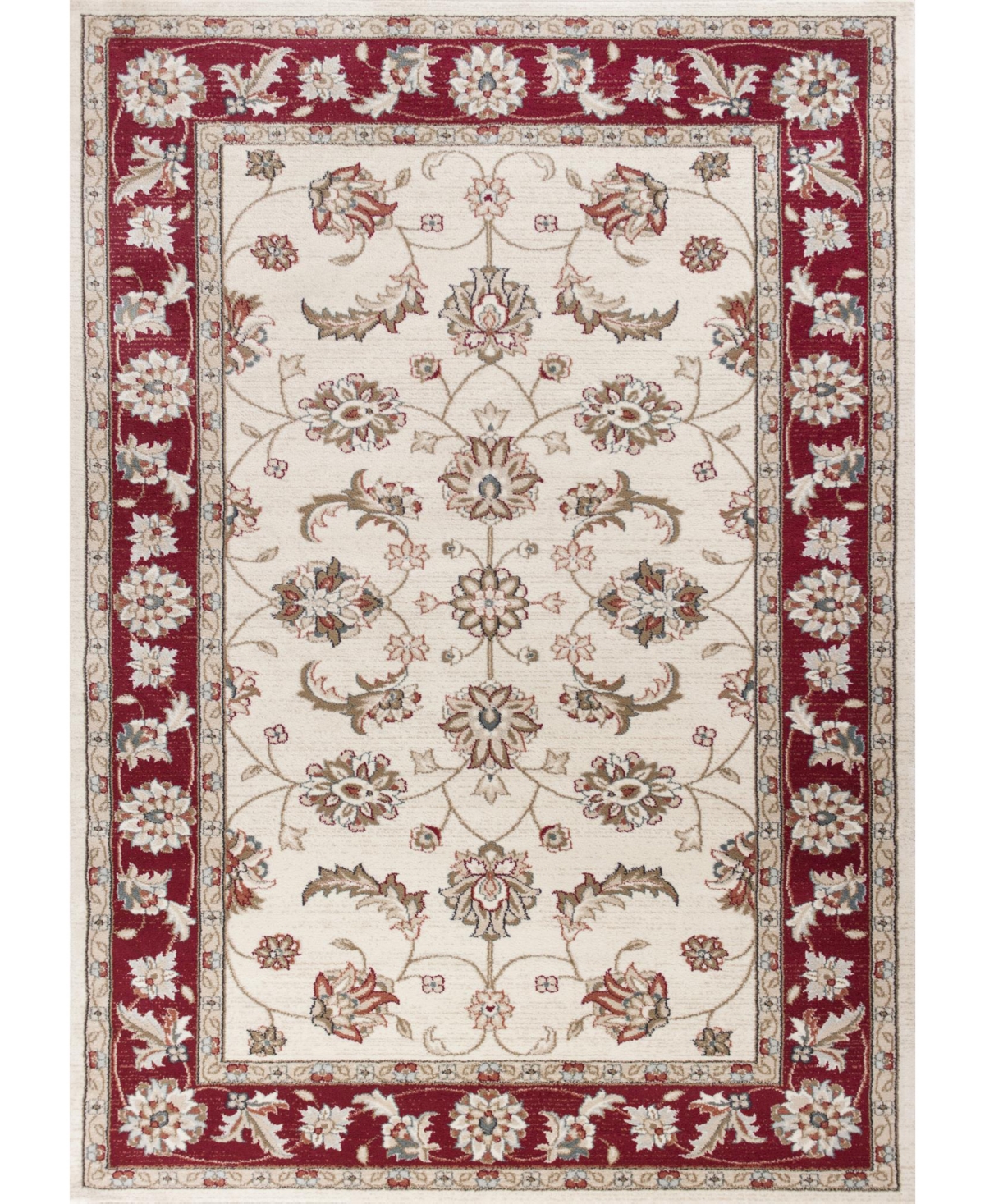 Kas Avalon Mahal 5'3" X 7'7" Area Rug In 5613 Ivory,red