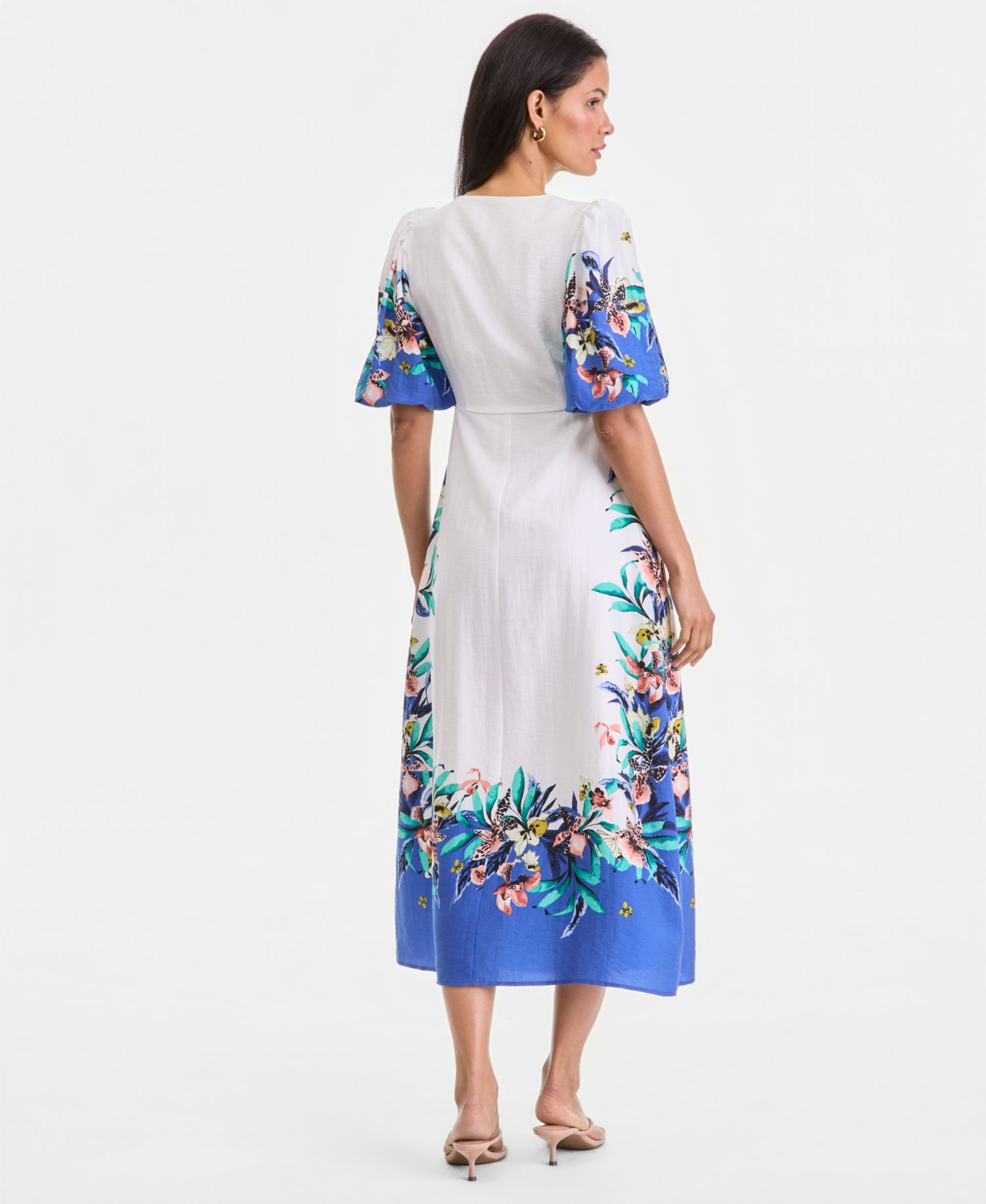 Women's Short Sleeve Printed Maxi Dress