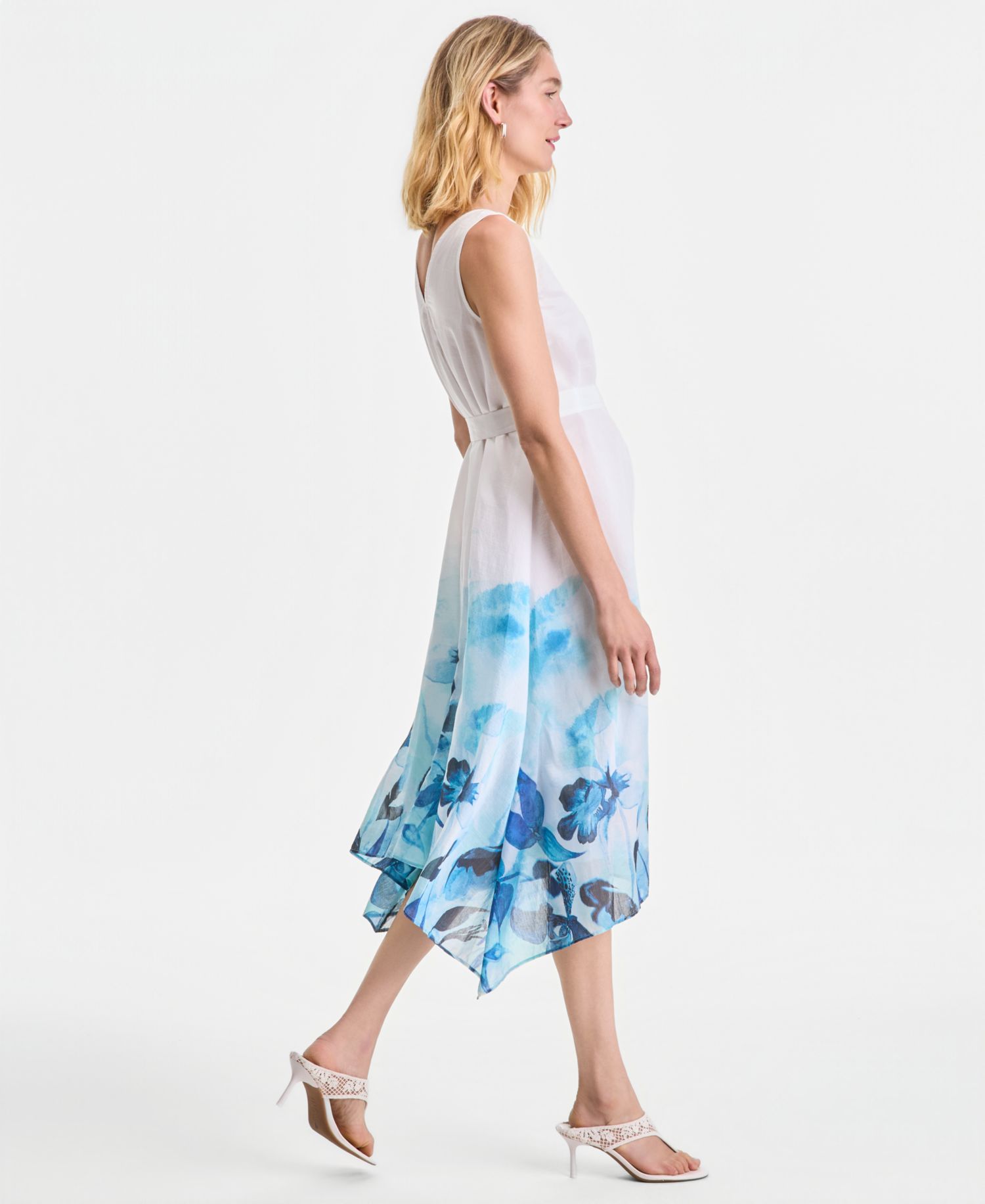 Women's Sleeveless Belted Midi Dress