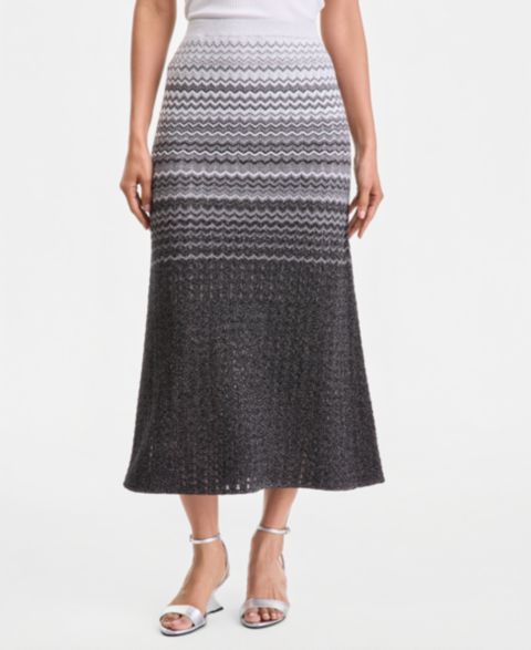Женская юбка I.N.C. International Concepts Ombre Sweater Skirt, цвет: Чёрный серебряный комбинированный