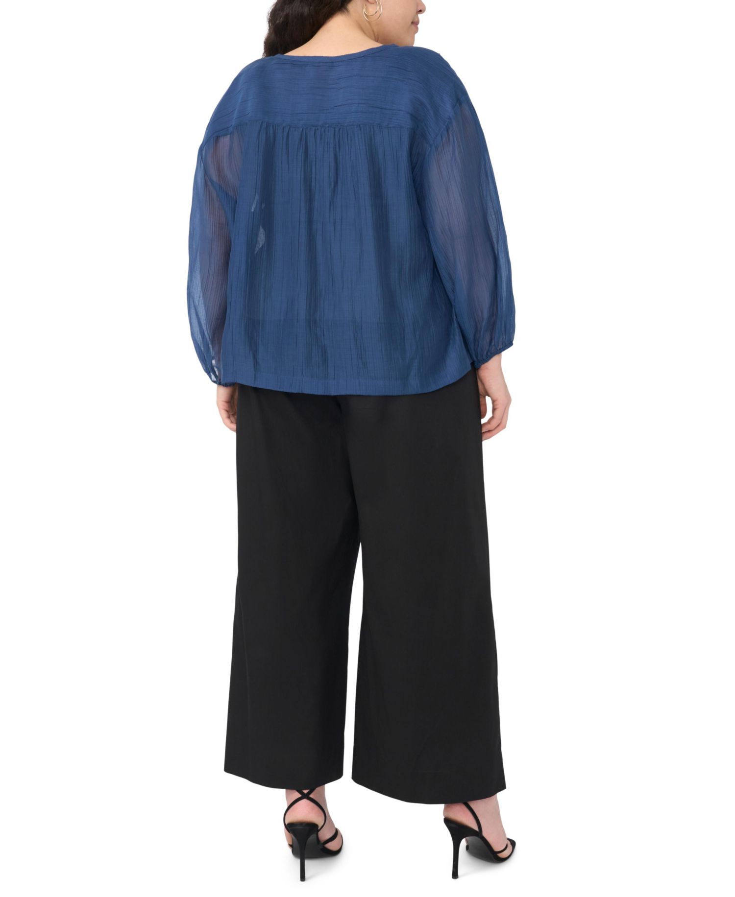 Plus Size Split Neck Top