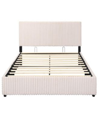 Queen Lift Up Storage Bed with Wooden Slat Support