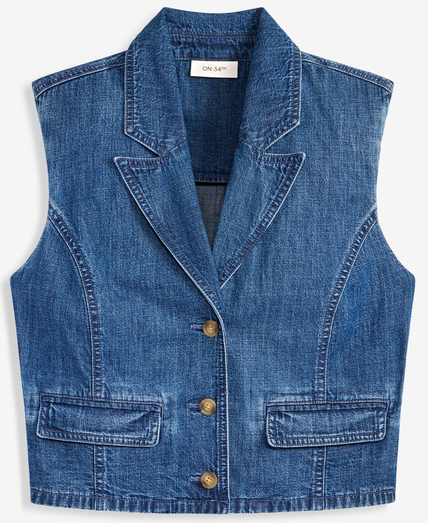 Женский жилет On 34th Cropped Denim Vest, цвет: Пляжный — фото 5