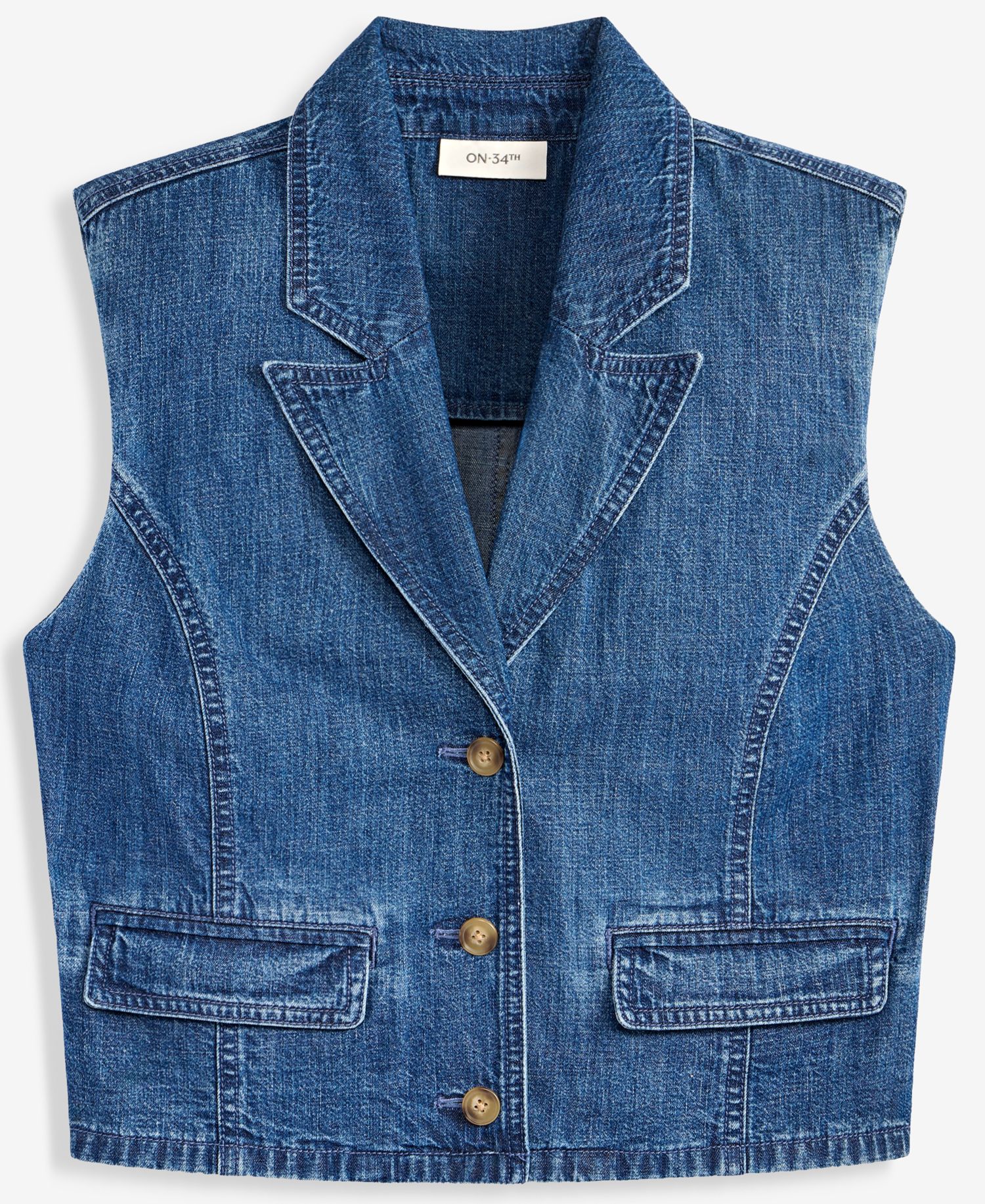 Women's Cropped Denim Vest