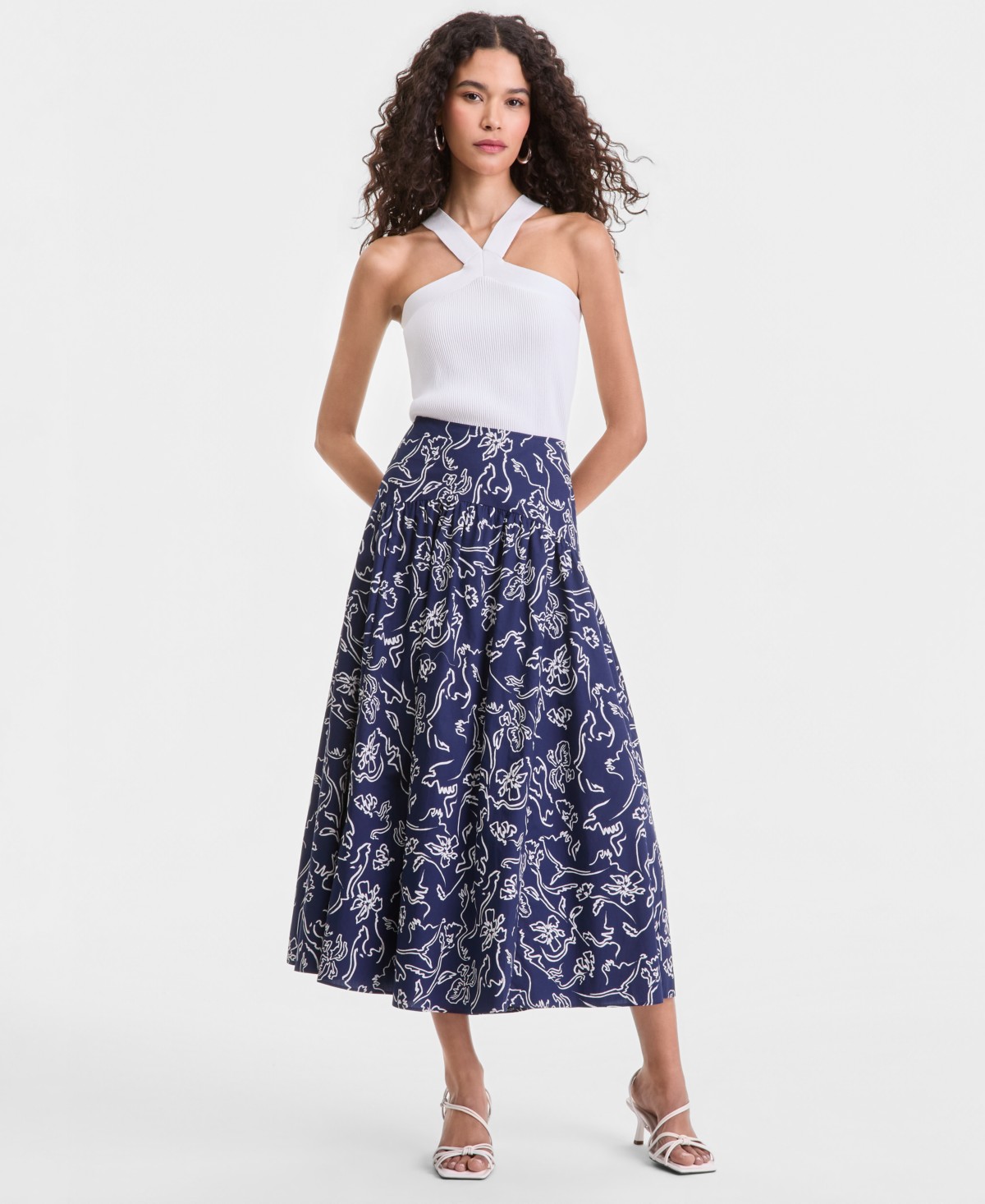Женские юбки I.N.C. International Concepts Women's Printed Cotton Midi Skirt — фото 3