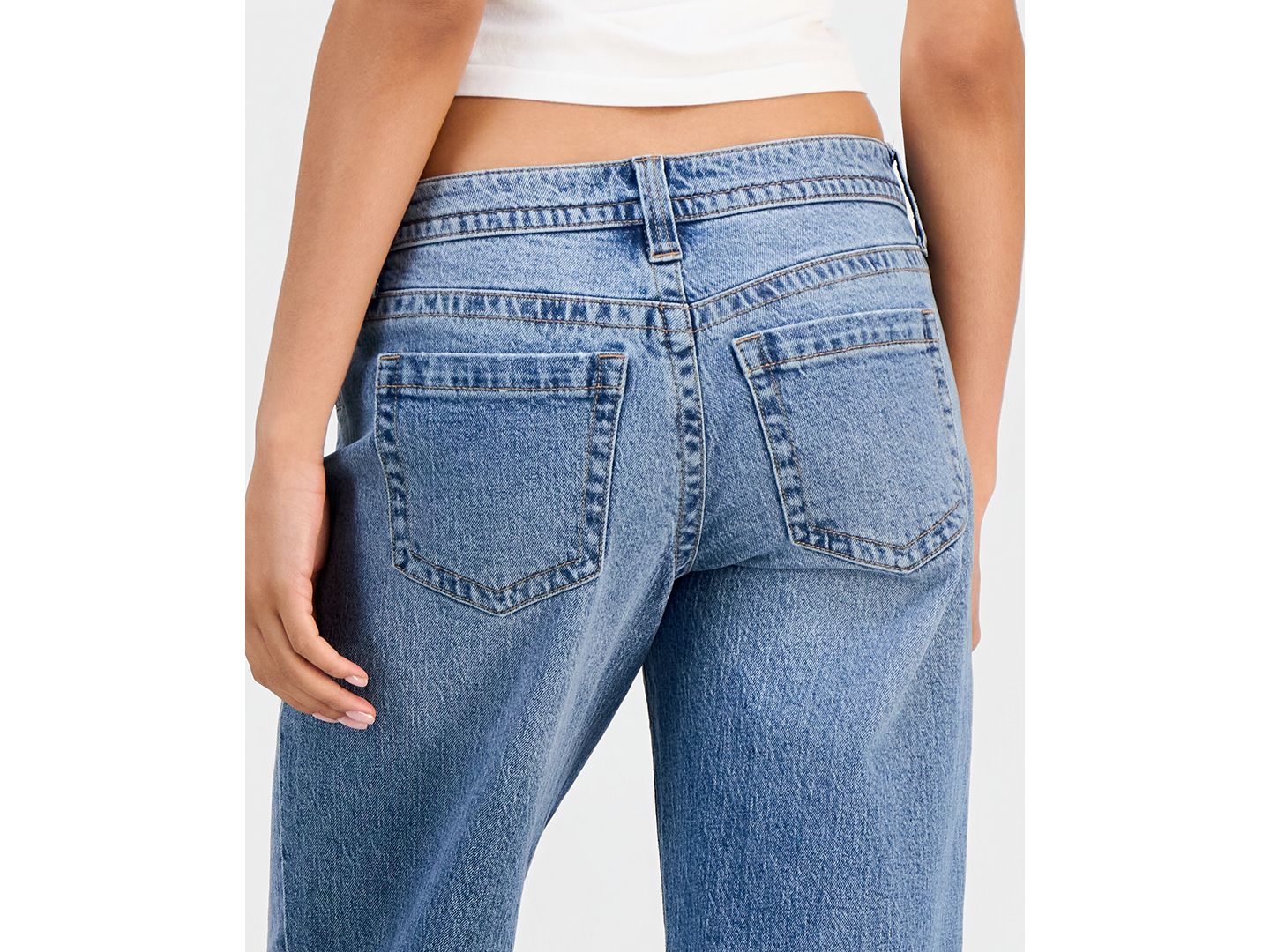 Женские джинсы Celebrity Pink Juniors' Low-Rise V-Waist Inner Beauty Baggy Straight, цвет: Pixie Dust — фото 11