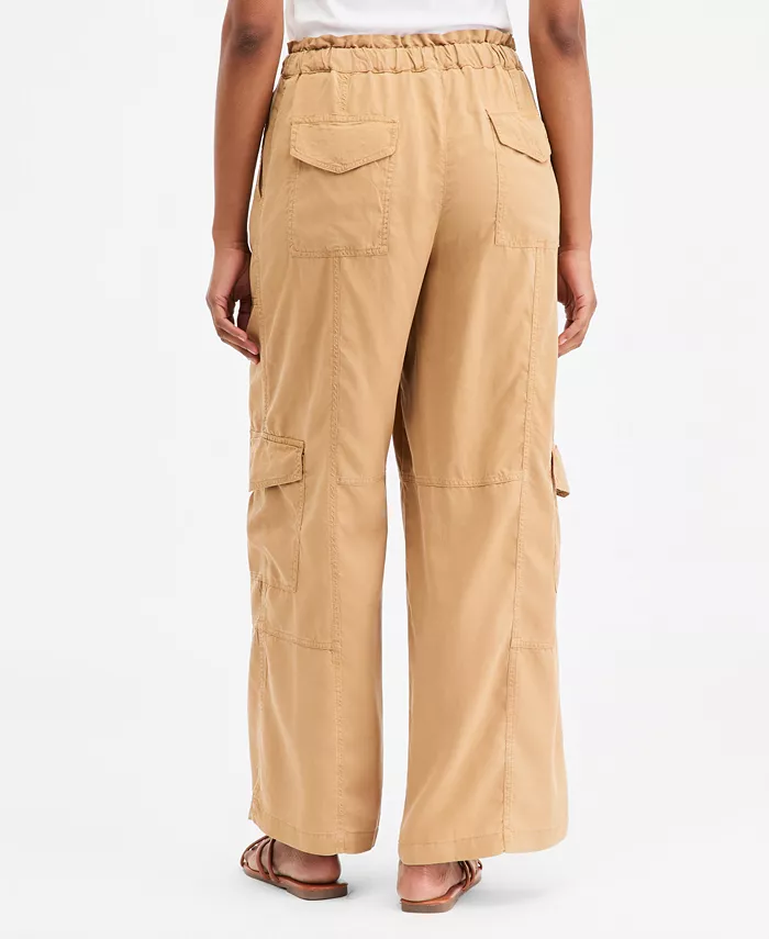 Women's Pull On Paperbag Cargo Wide Leg Pants - thumbnail 6