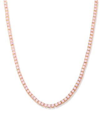 Gold-Tone Plated Isabella Opal Blush Tennis Necklace