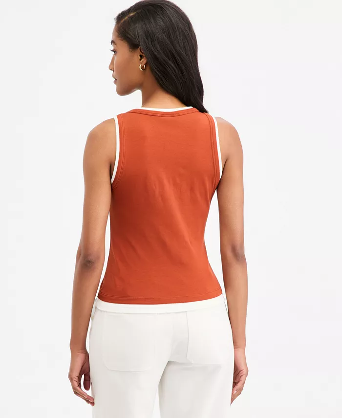Women's Micro Rib Faux-Layered Tank Top - thumbnail 10