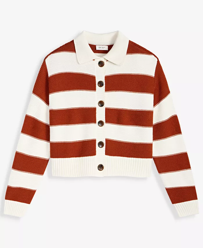Women's Long Sleeve Bold Stripe Cardigan - thumbnail 10
