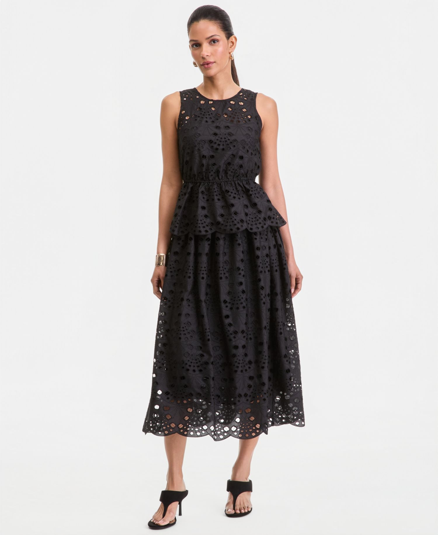 Women's Eyelet Midi Skirt