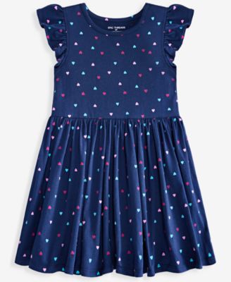 Epic Threads Toddler Girls 12M-5T Heart-Print Cotton Dress Macys Exclusive - Medieval Blue 22$