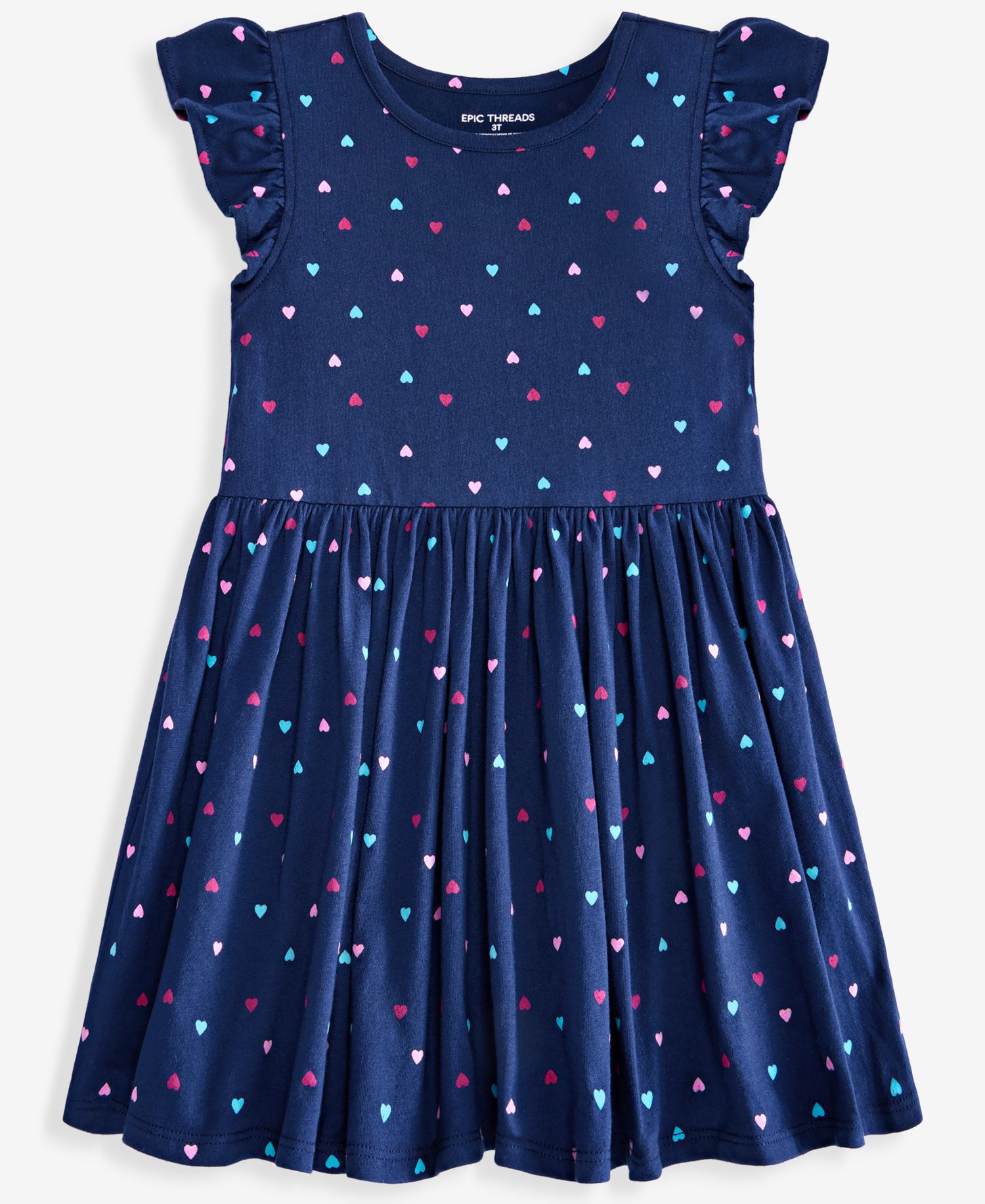 Toddler Girls' 12M-5T Heart-Print Cotton Dress