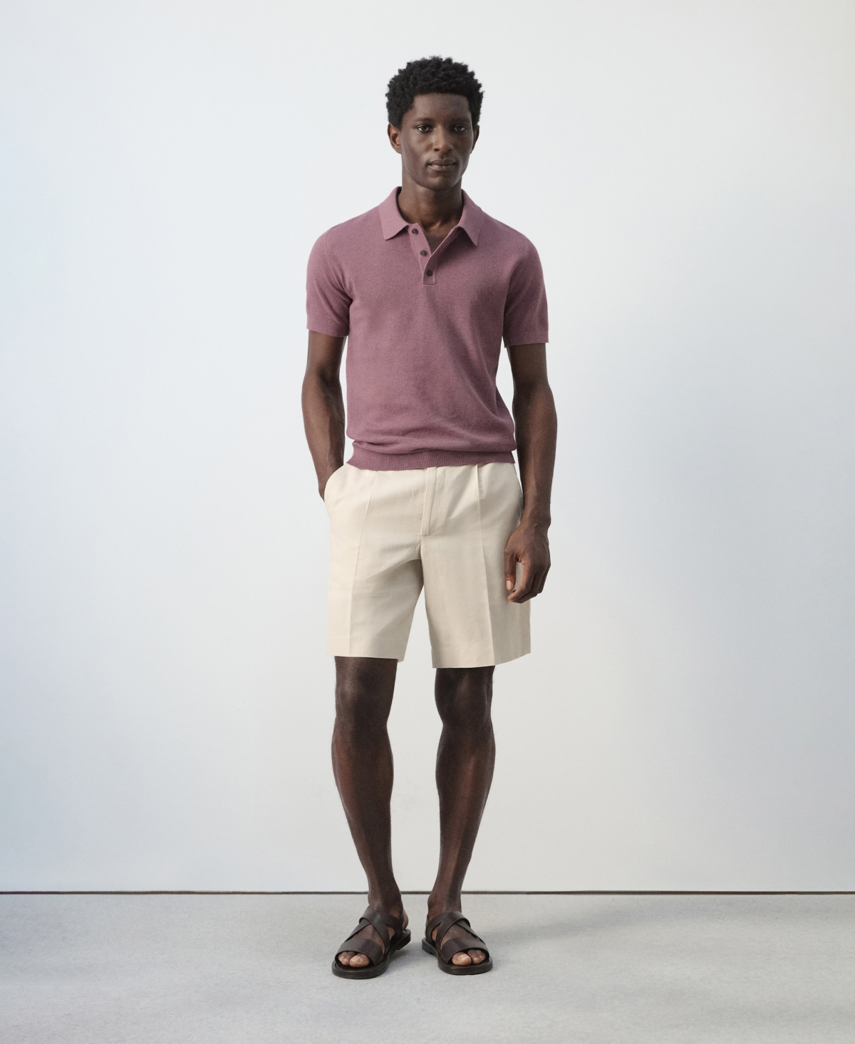 Mango Men's Regular-Fit Cotton-Linen 9.37" Bermuda Shorts