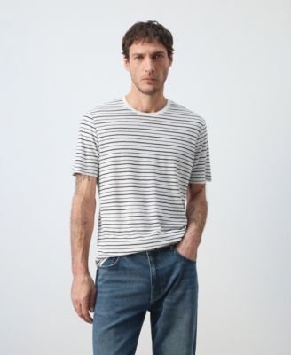 Men's Striped Slim-Fit Linen T-Shirt
