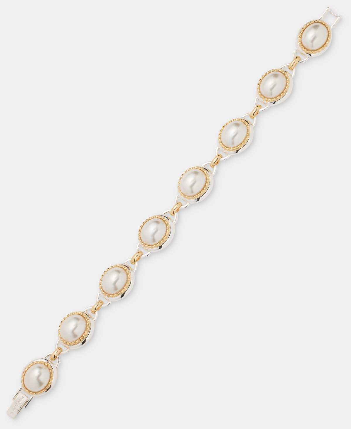 Anne Klein Two-Tone Faux-Pearl Metal Roping Line Bracelet