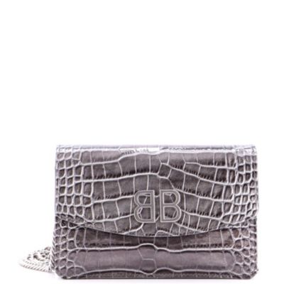 Small BB Chain Round Shoulder Bag Embossed Leather