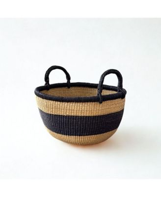 Handwoven Stripe Bolga Basket