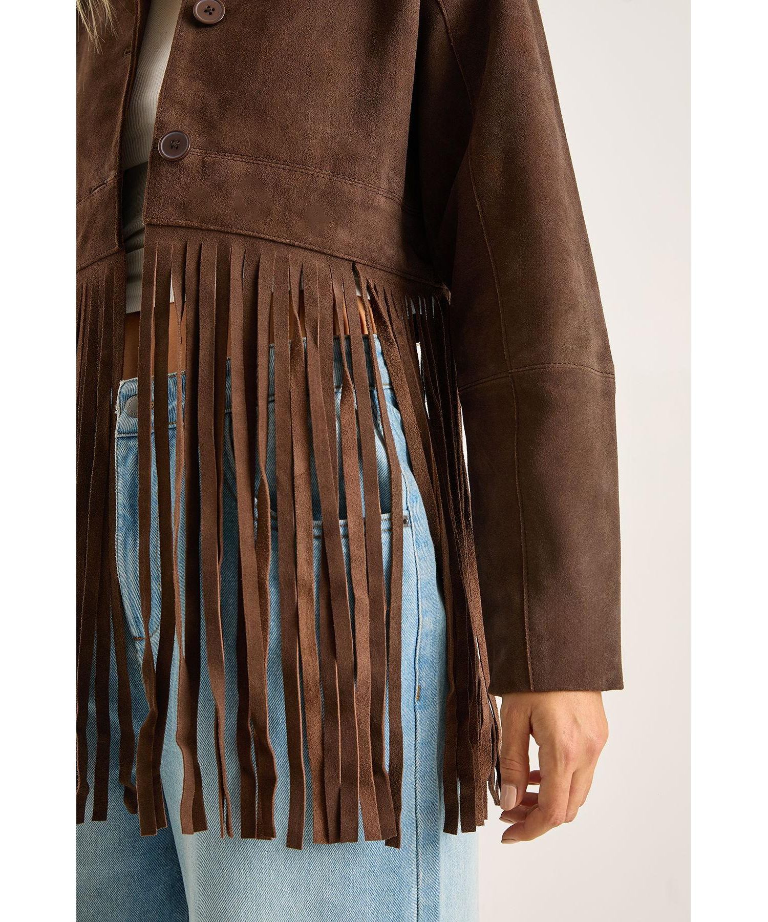 Women's Real Suede Fringe Jacket