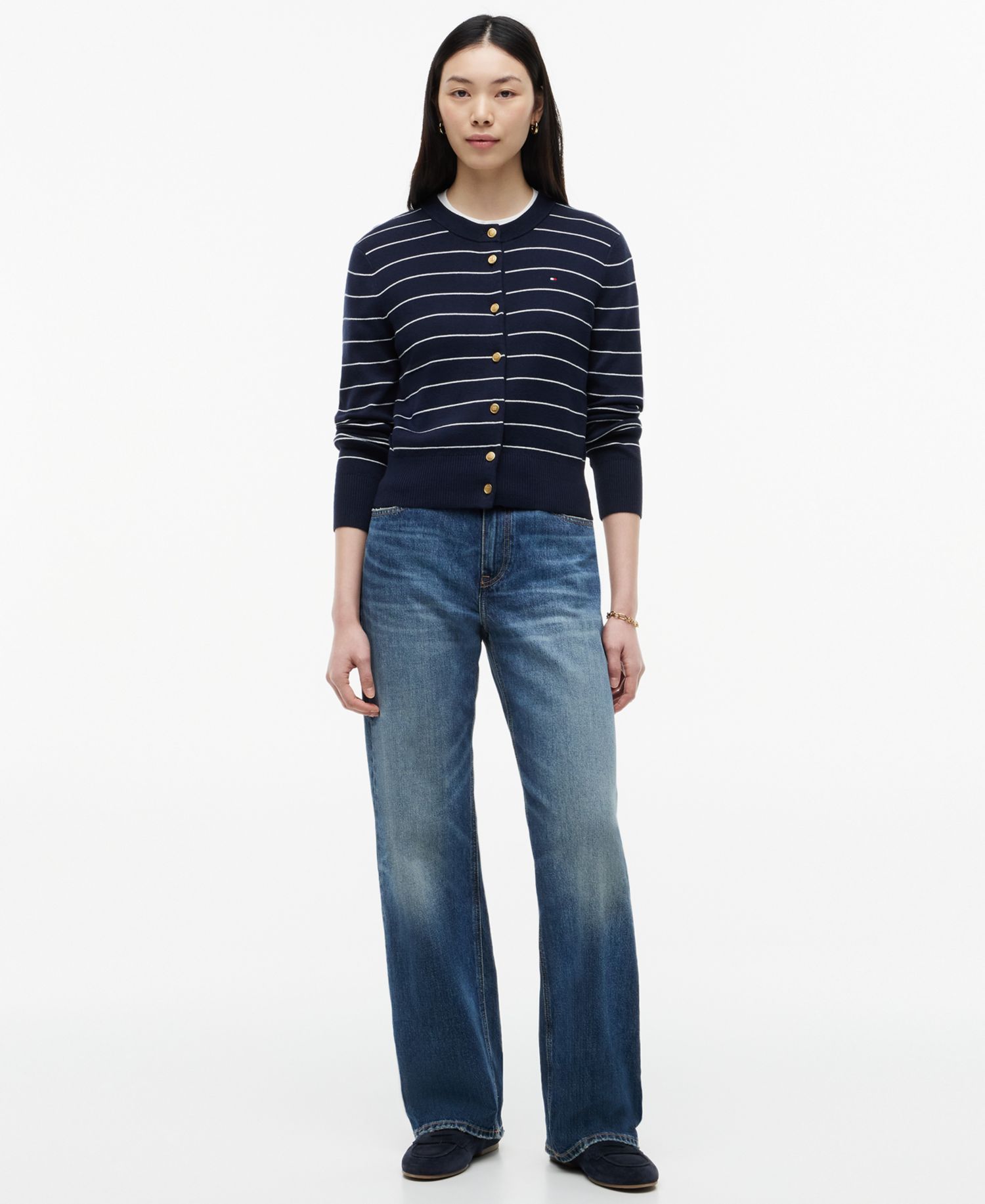 Women's Crewneck Cotton Cardigan