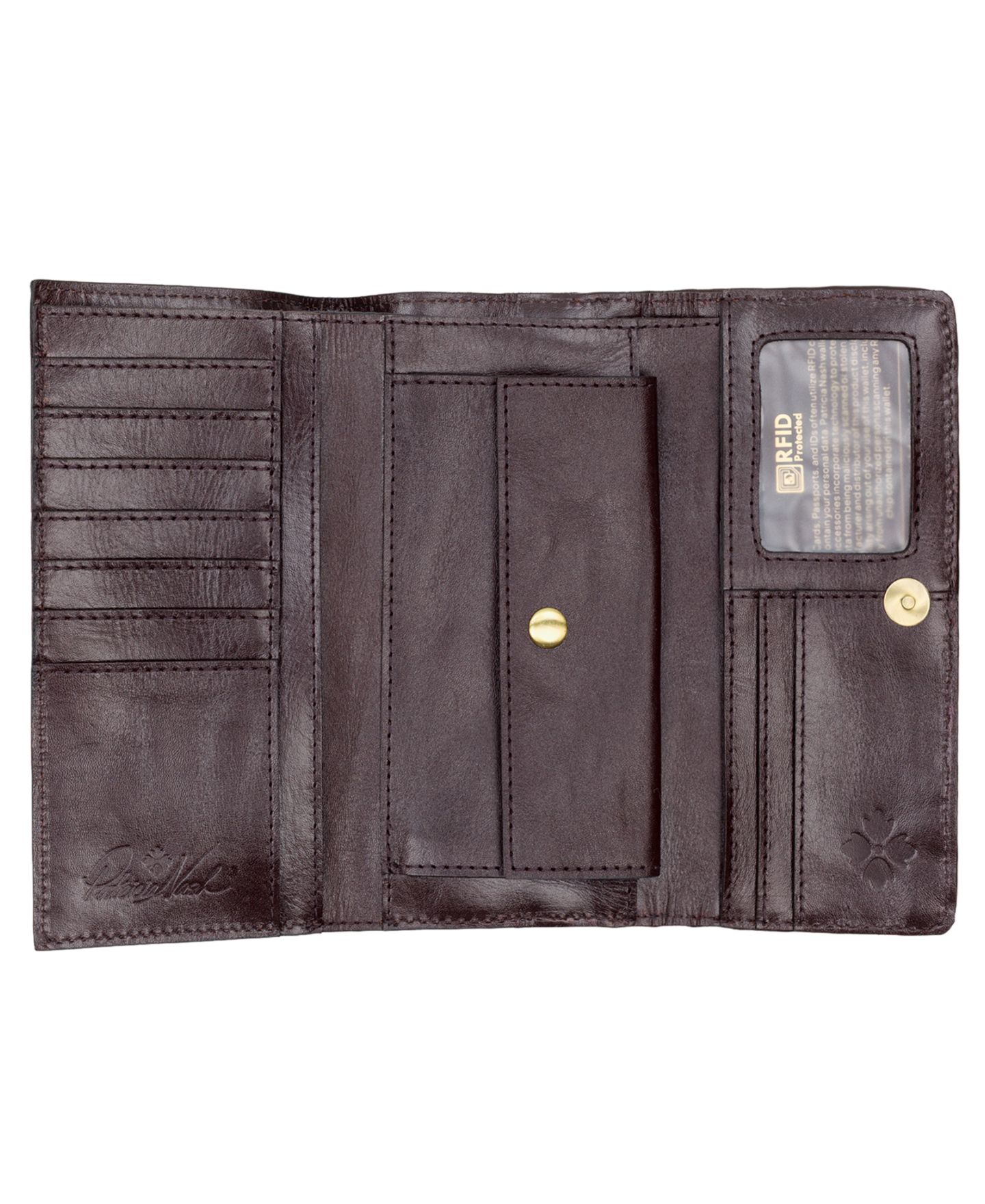 Женский кошелёк Patricia Nash Terresa Distressed Leather Wallet, цвет: Шоколадный — фото 3