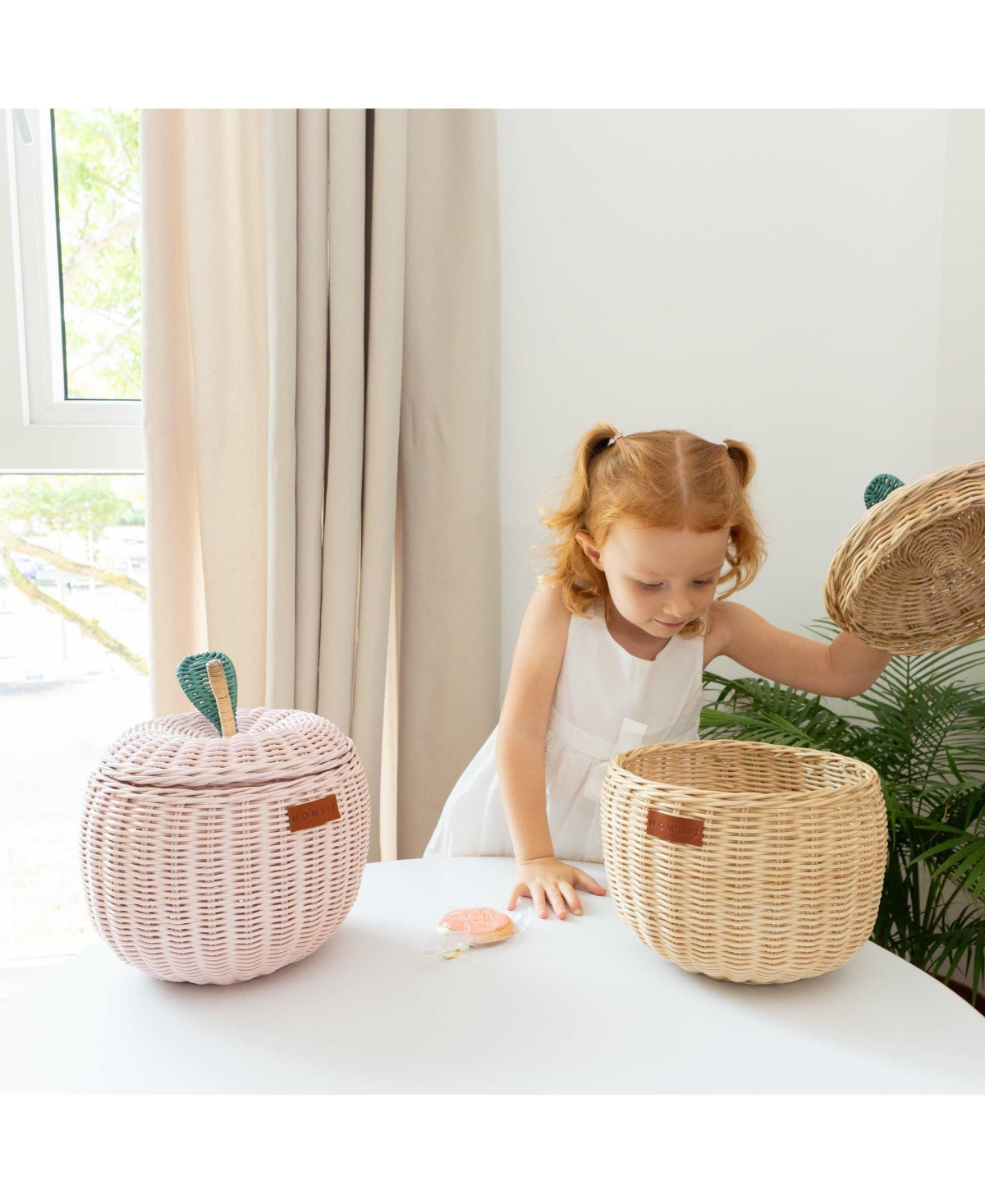 Momiji Apple Handcrafted Rattan Storage Basket