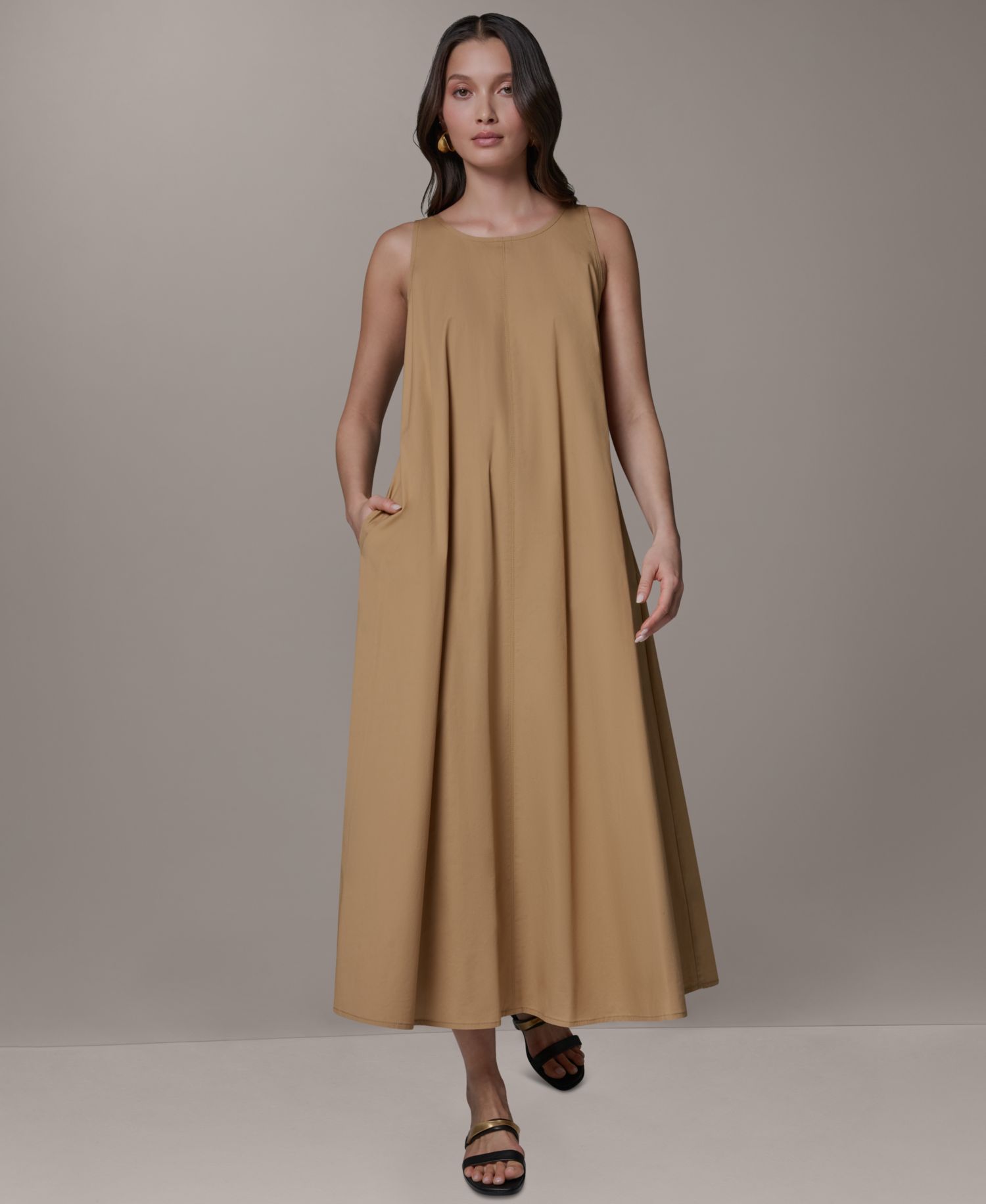 Women's Sleeveless Halter Tie Back Maxi Dress