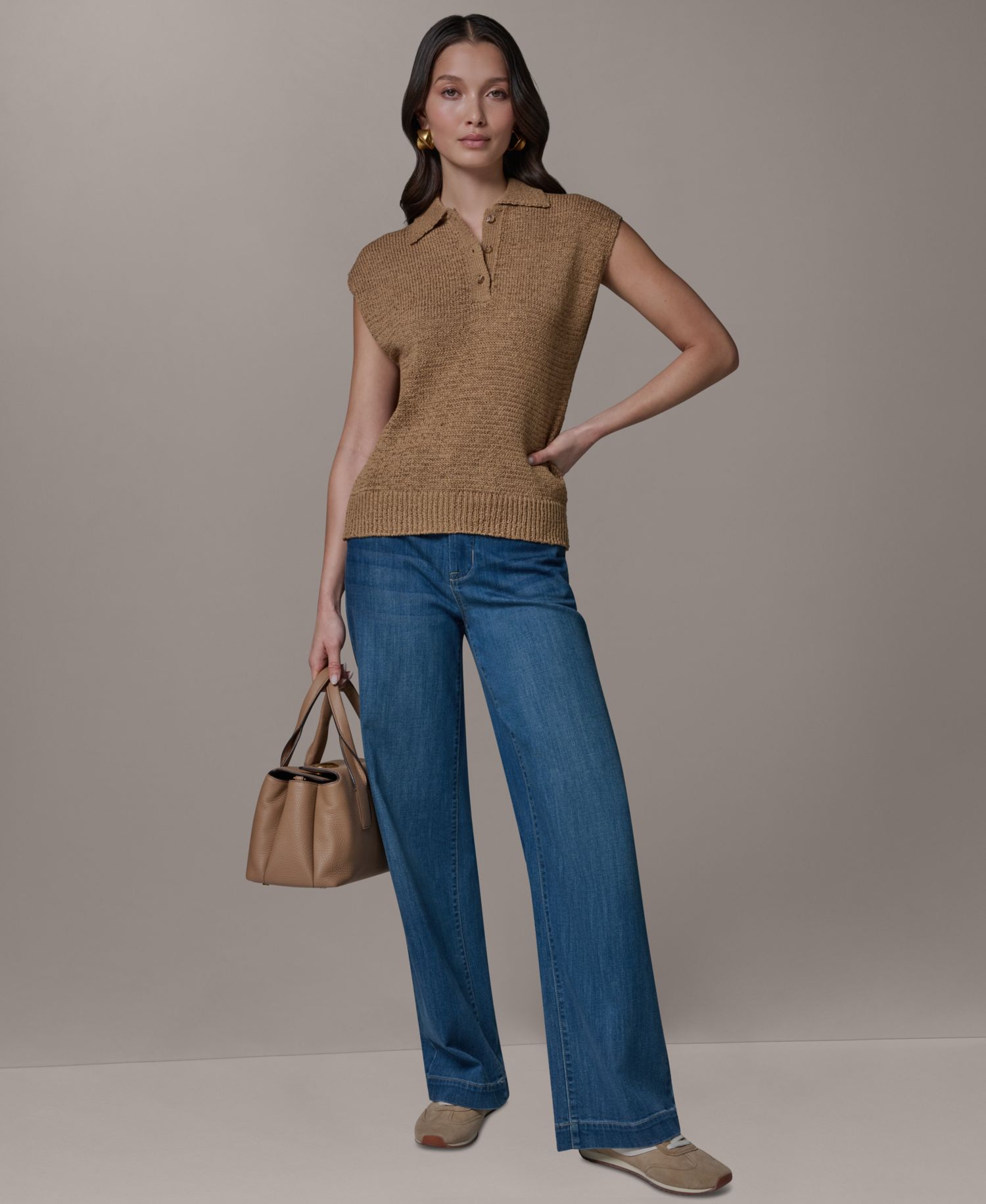 Women's Sleeveless Polo Sweater