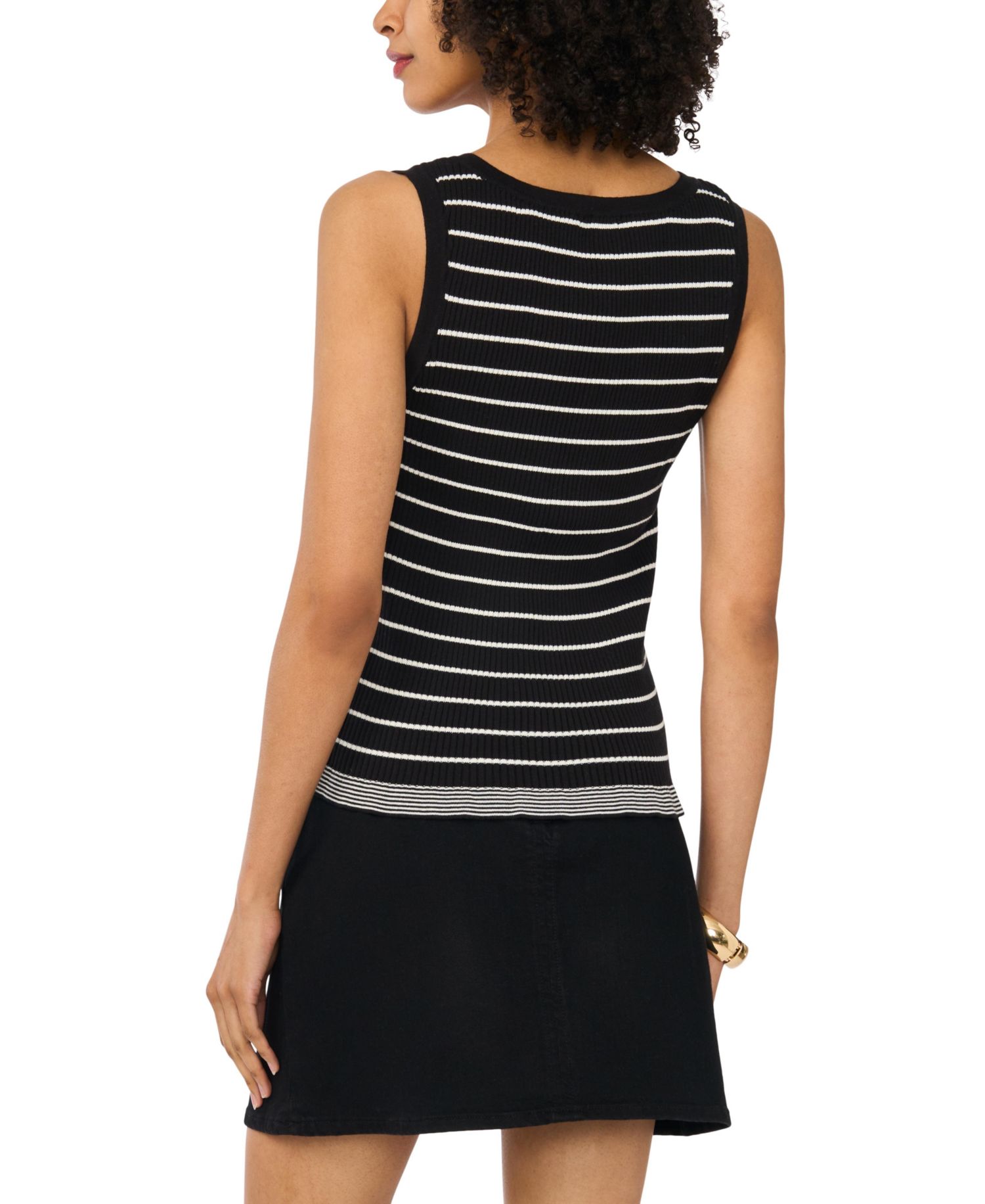 Women's Cotton Ribbed Striped Tank Top