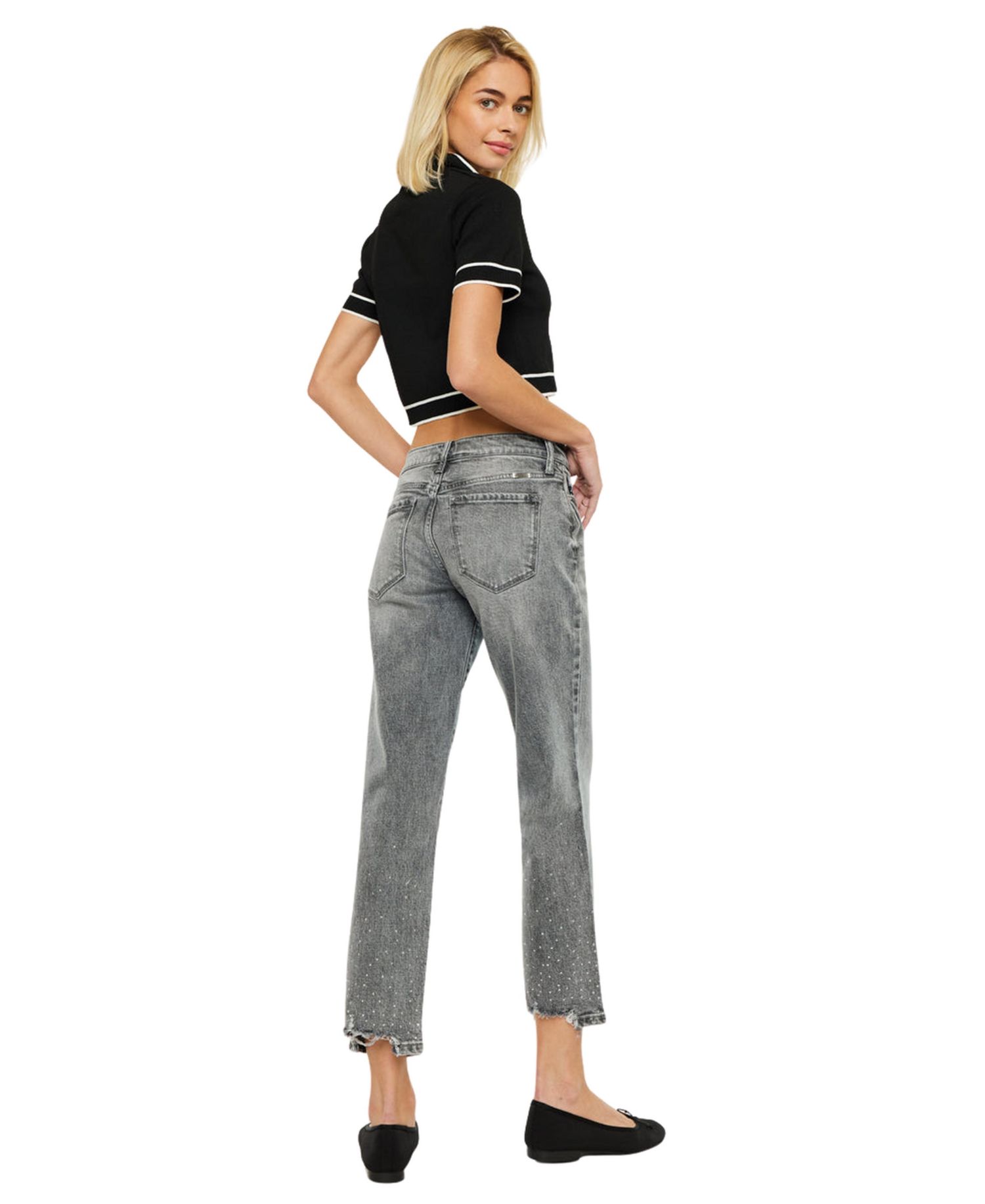 Women's Chai Mid-Rise Cropped Straight Jeans