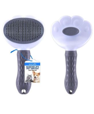 Self-Cleaning Slicker Brush - Skin-Friendly Grooming Brush with Massage Particles and Release Button