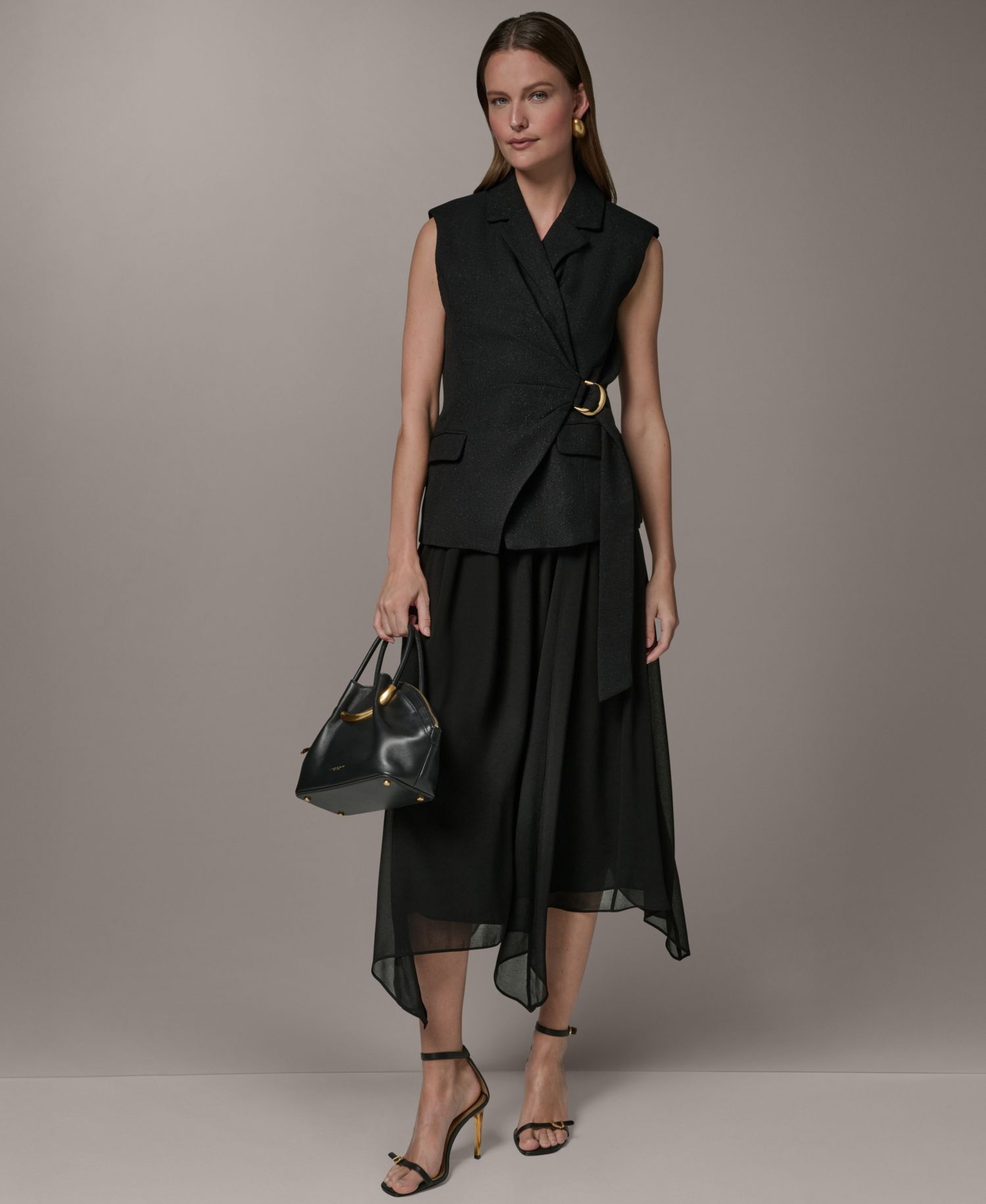 Women's Collared Sleeveless Fit & Flare Dress
