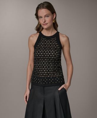 Women's Halter Crewneck Hotfix Sweater