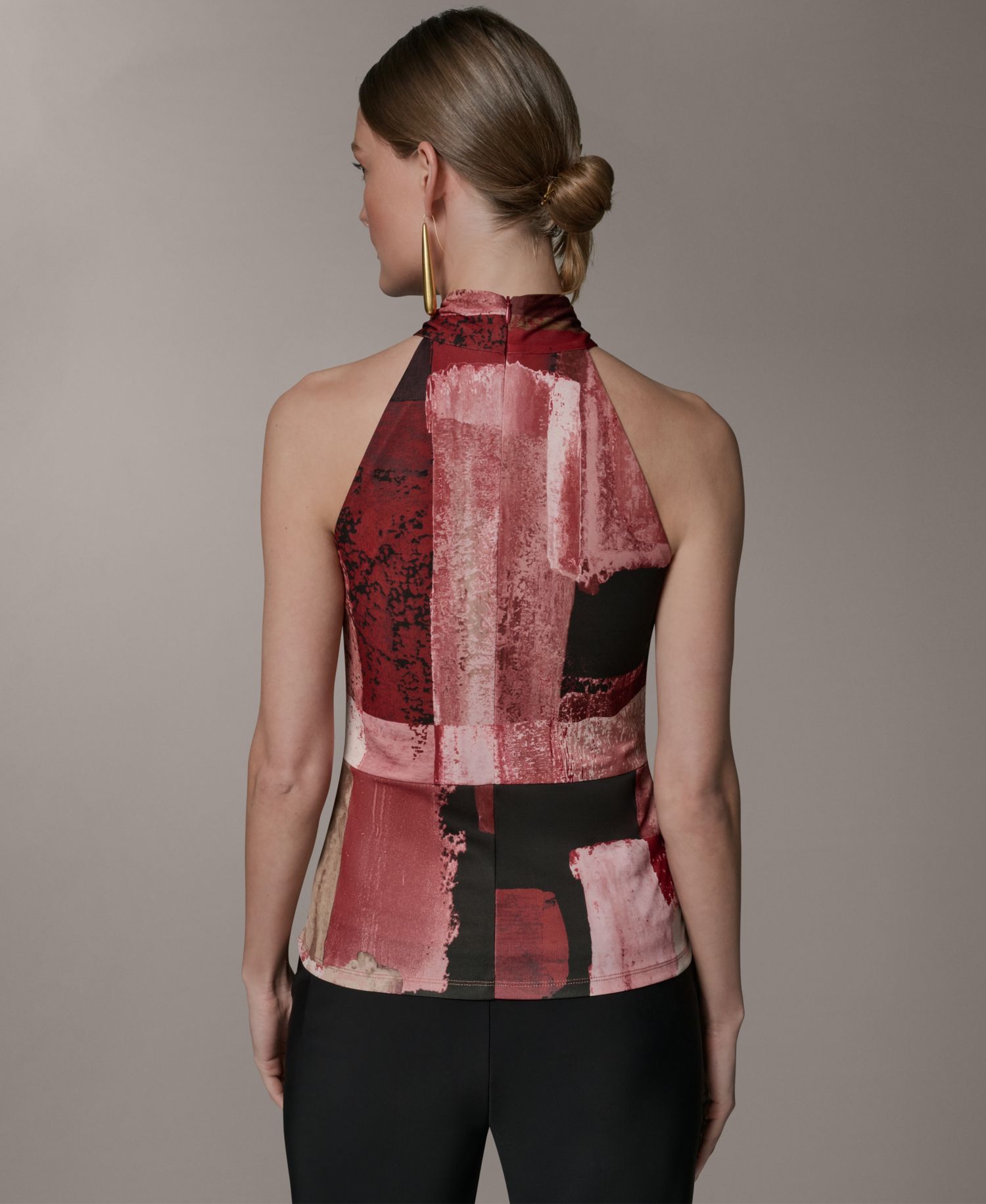 Women's Geometric Printed Halter Neck Top
