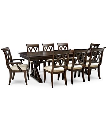 Furniture - Baker Street Dining , 9-Pc. Set (Dining Table, 6 Side Chairs & 2 Arm Chairs)